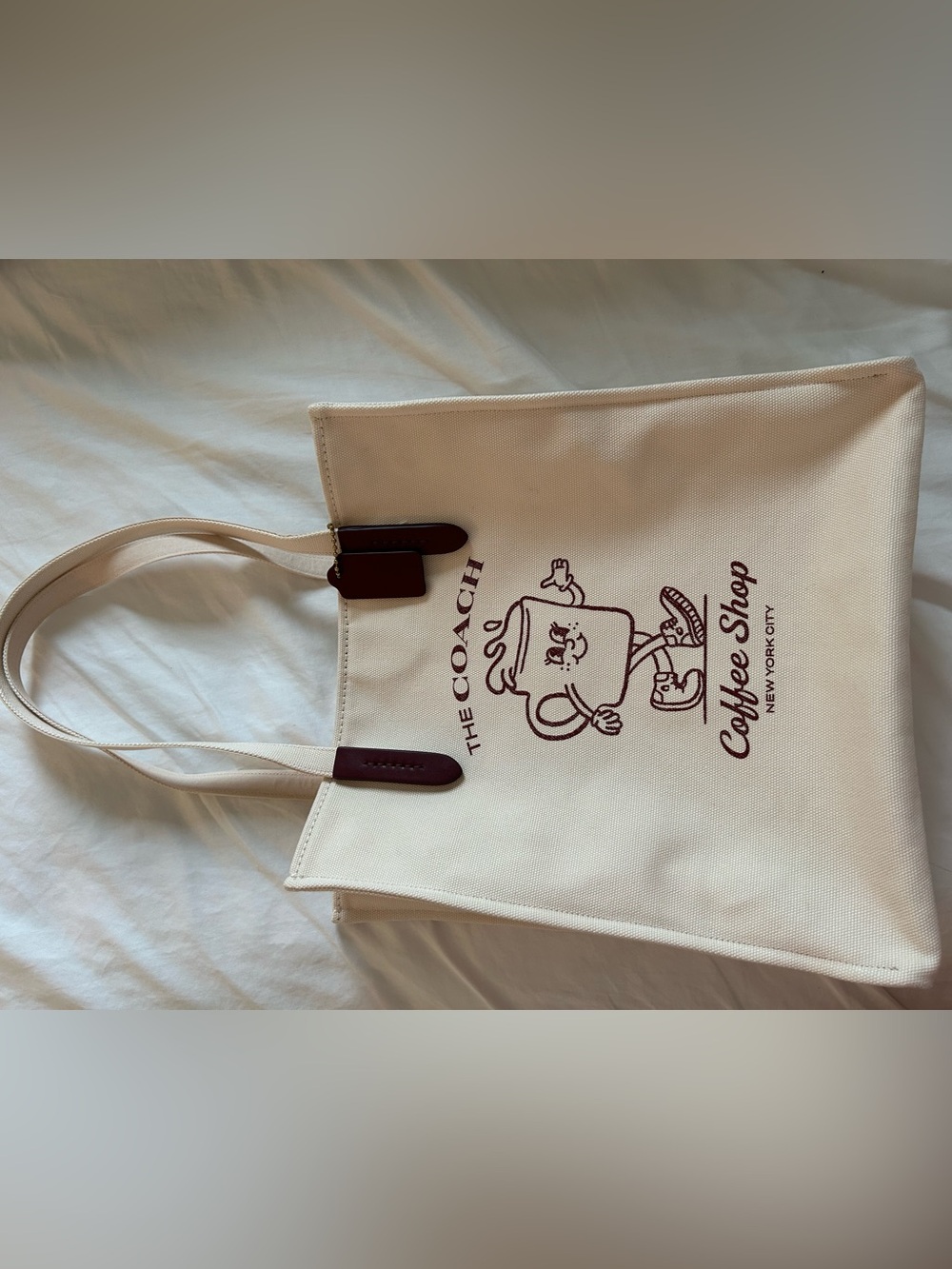 Coach coffee shop tote bag